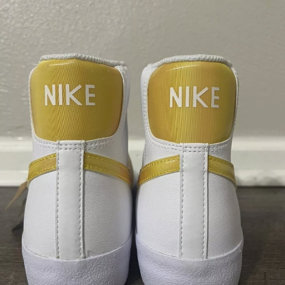 NIKE BLAZER MID NN GS KWE 77 WHITE YELLOW Shoe Size 7Y/Women 8.5 FJ4670-100​​​ - Picture 5 of 11